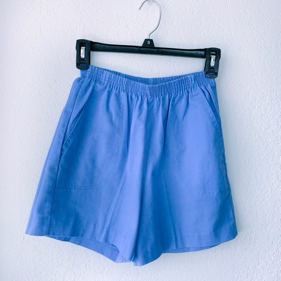 Vintage High Waisted 1960s Cotton Beach Shorts - Picture 2 of 3